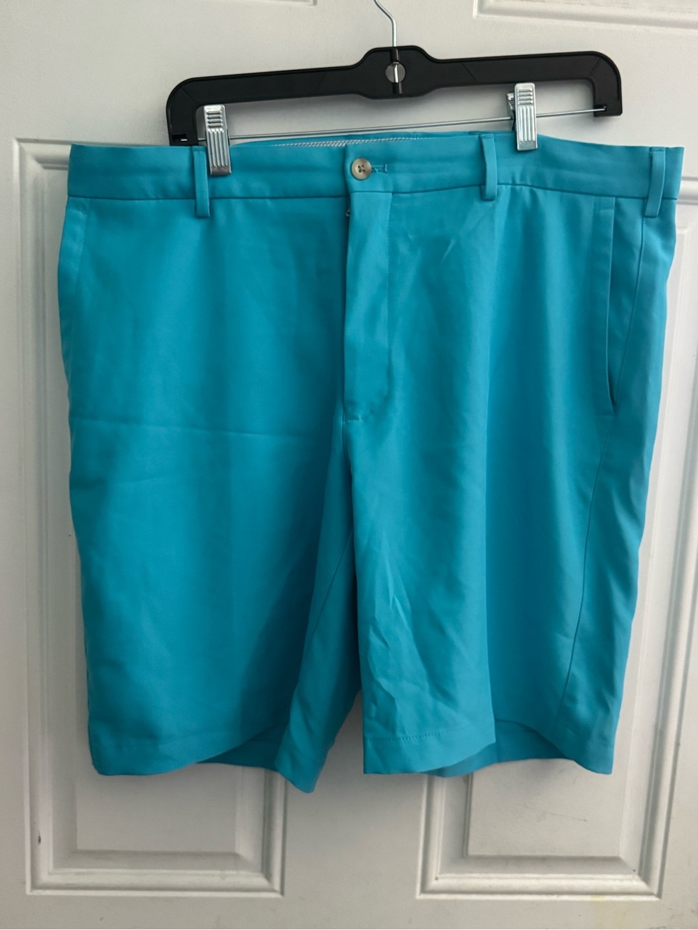 Peter Millar Bright Turquoise Flat-Front Golf Shorts